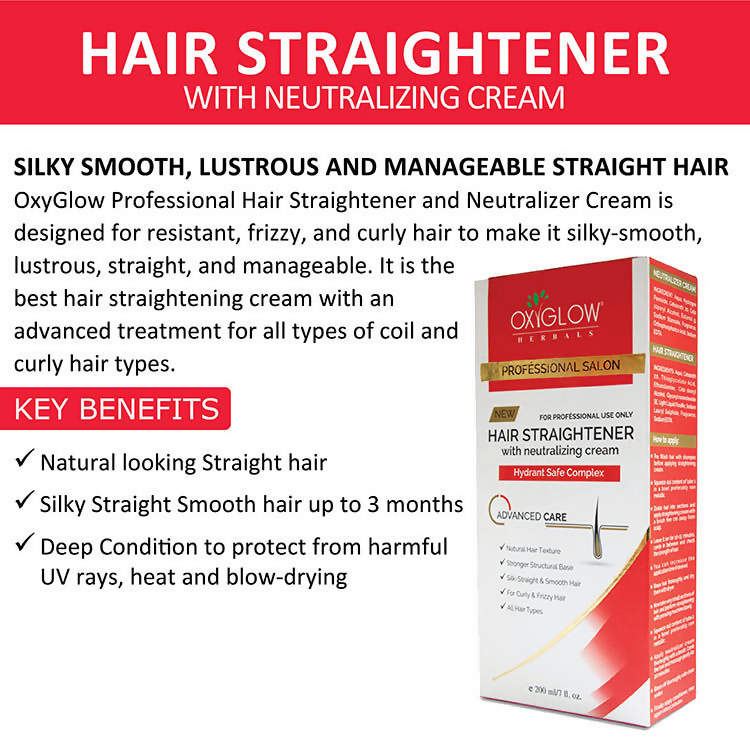 Oxyglow Herbals Professional Hair Straightener And Neutralizer Cream | Grocsy