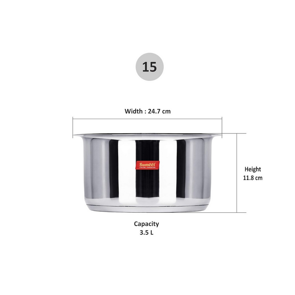 Sumeet Big Size Stainless Steel Induction Bottom Gas Stove Friendly Container | Grocsy
