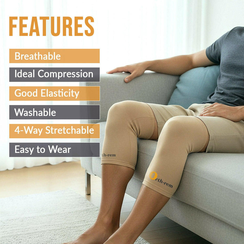 Orth-Rem Knee Cap Support For Men & Women (Pair) Knee Brace Pain Relief | Grocsy