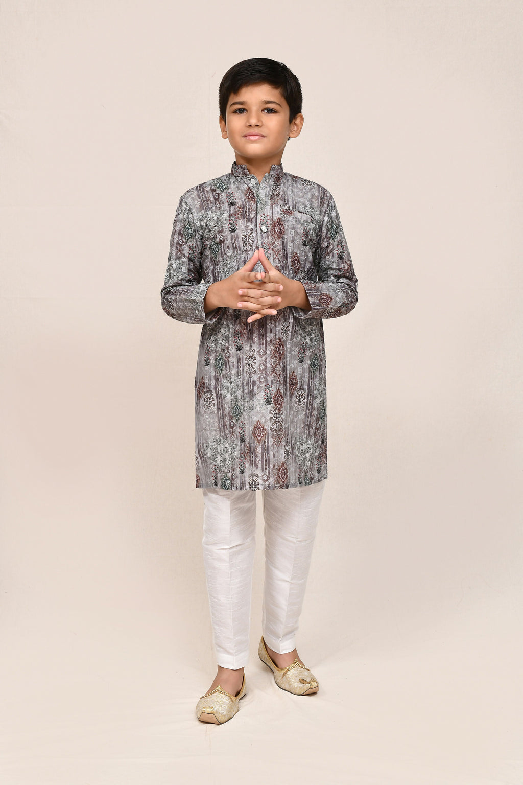 Joban Fashion Cotton Silk Multicolor Kurta With Straight Fit Pant | Grocsy