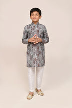 Joban Fashion Cotton Silk Multicolor Kurta With Straight Fit Pant | Grocsy