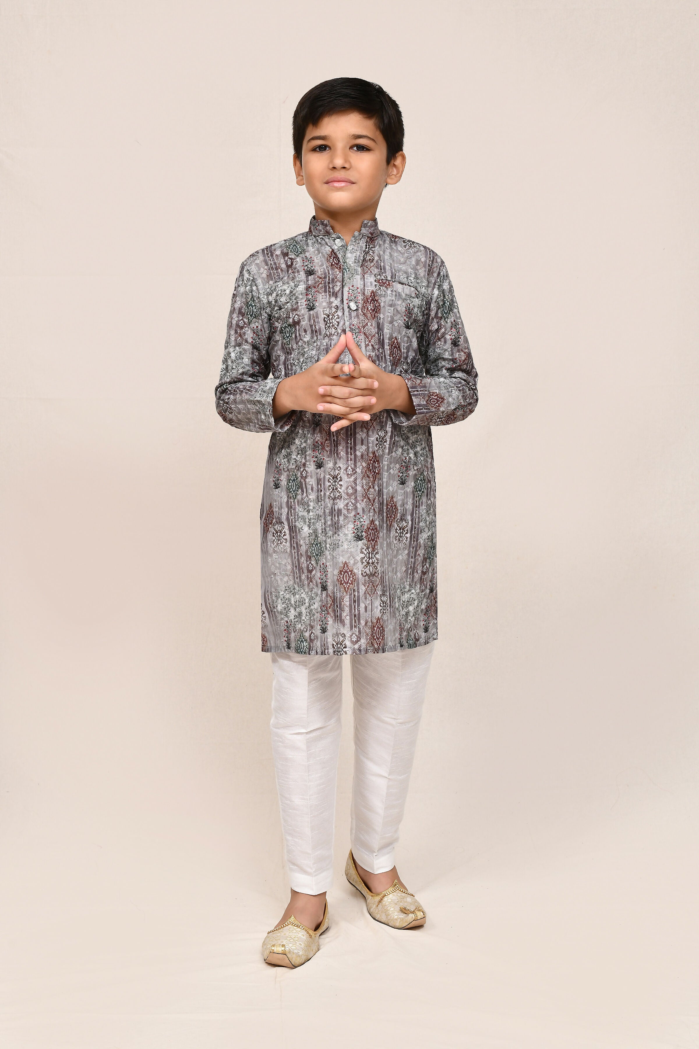 Joban Fashion Cotton Silk Multicolor Kurta With Straight Fit Pant | Grocsy