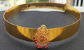 Plain Gold-Polished Hip belt with Temple Pendant | Grocsy