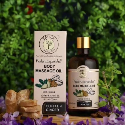 Tatvik Ayurveda Prakrutisparsha Body Massage Oil (Coffee & Ginger) | Grocsy