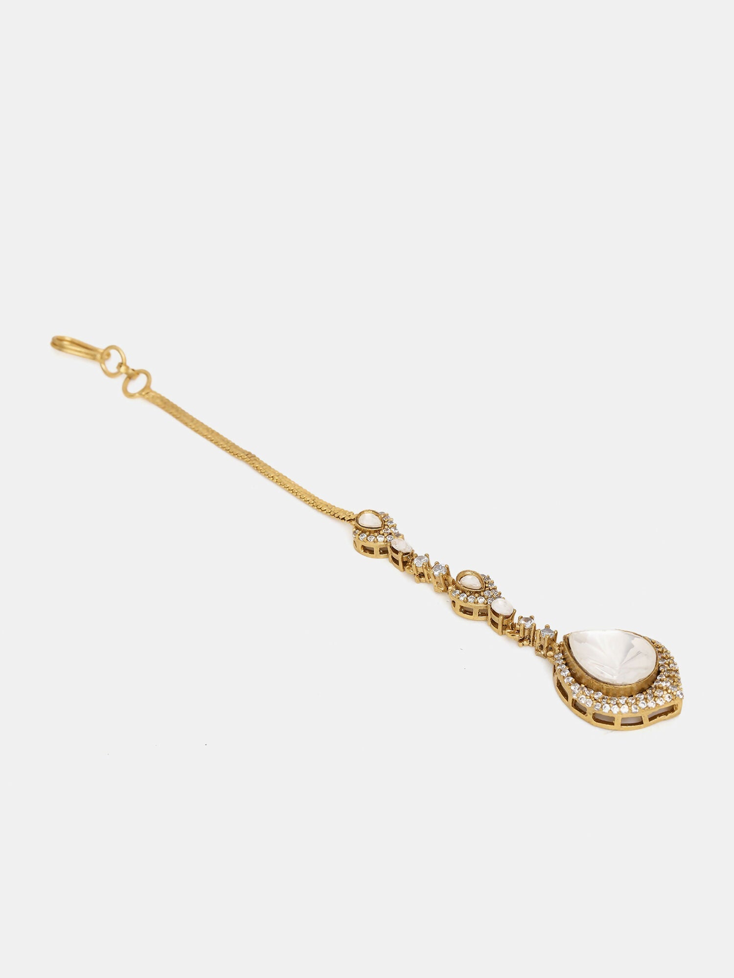 Ruby Raang 22k Gold Polished Kundan Maang Tikka | Grocsy