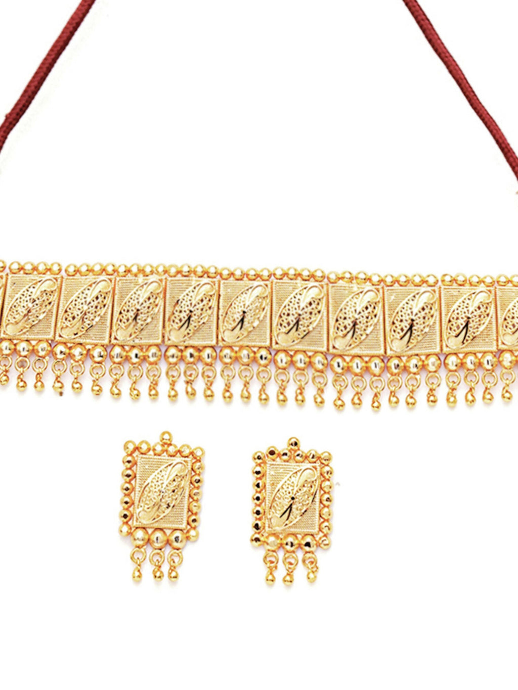 Gold plating jewellery set (Gold) - Ruby Raang | Grocsy