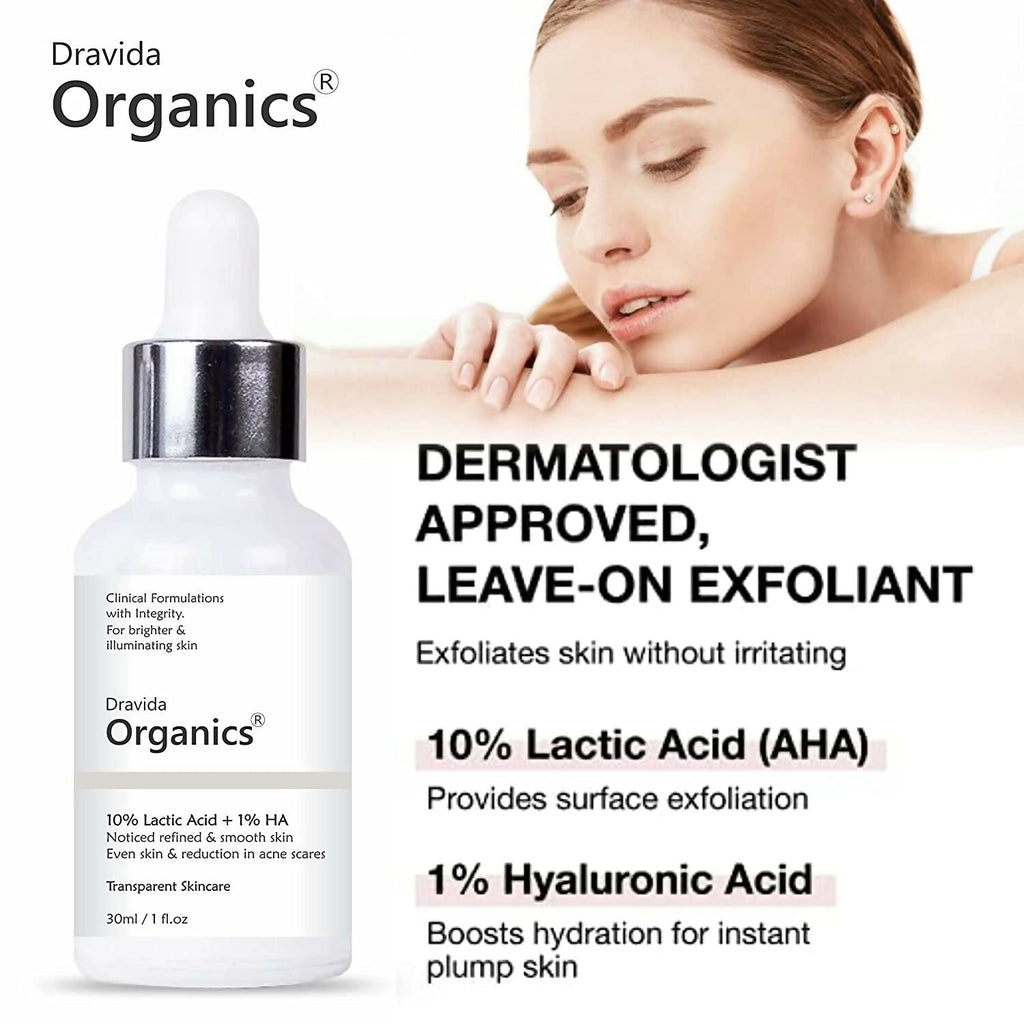 Dravida Organics 10% Lactic Acid Serum | Grocsy