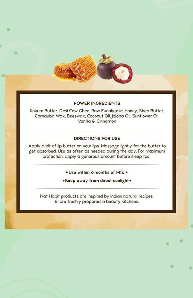 Nat Habit Kokum Honey Lip Butter | Grocsy