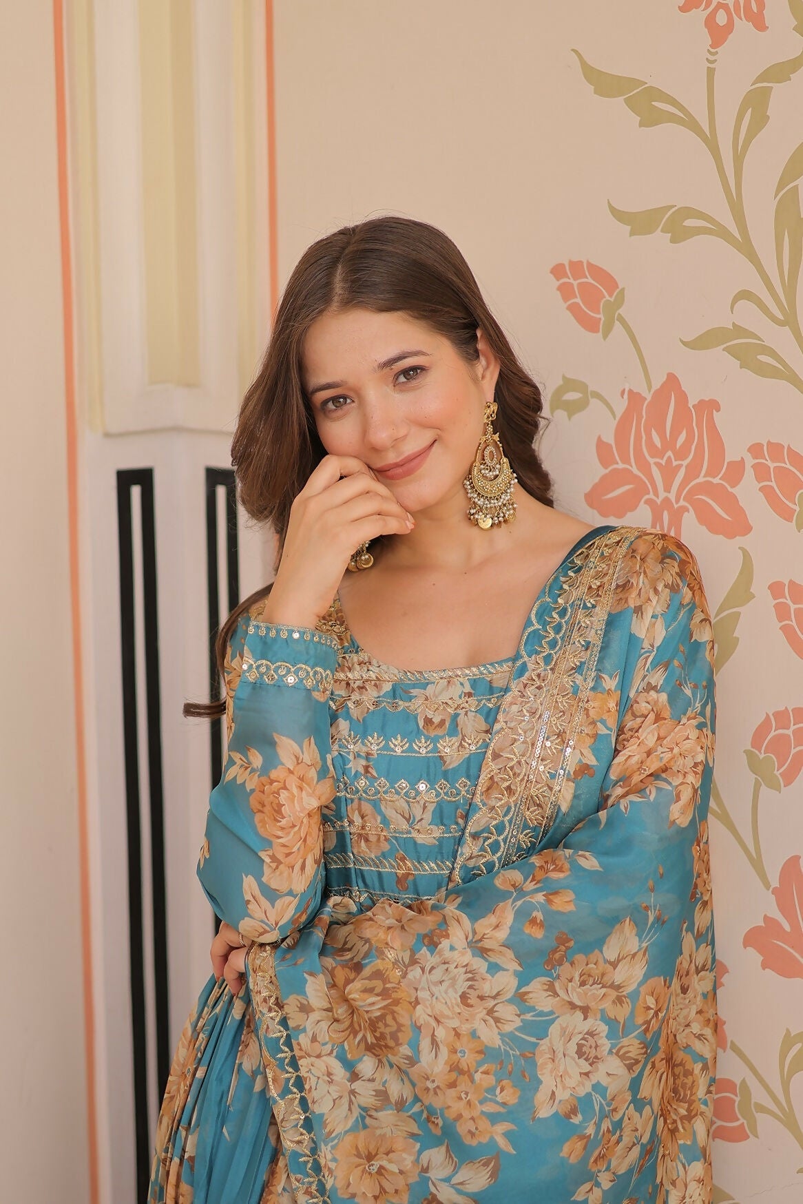 Joban Fashion Rama Silk Sequence Embroidery Work Kurta Set | Grocsy