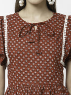Myshka Printed Half Sleeve Round Neck Casual Cotton Top For Women | Grocsy