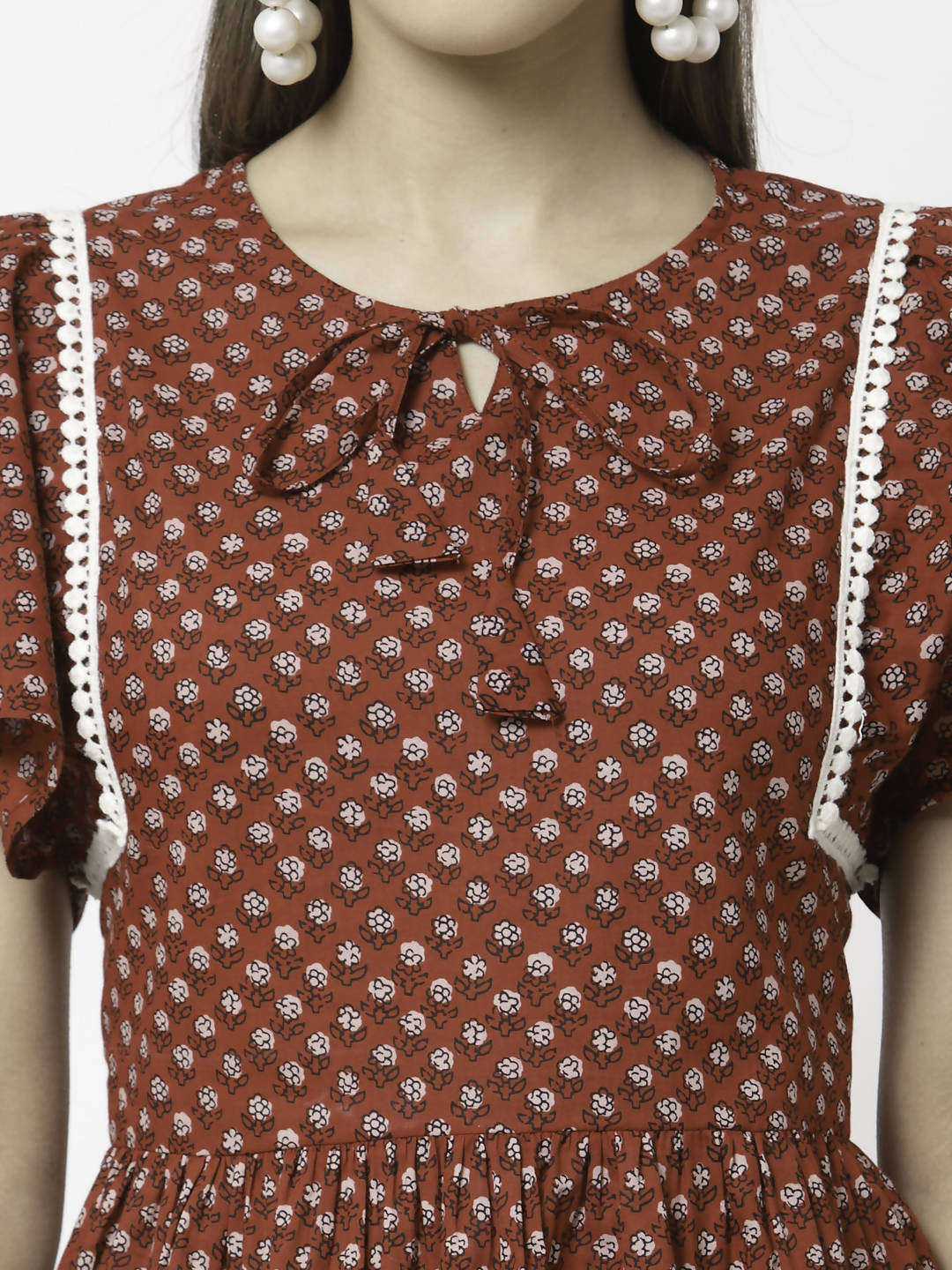 Myshka Printed Half Sleeve Round Neck Casual Cotton Top For Women | Grocsy