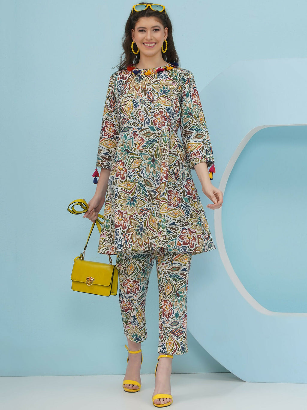 Joban Fashion Floral Co Ord Set - Multi Color | Grocsy