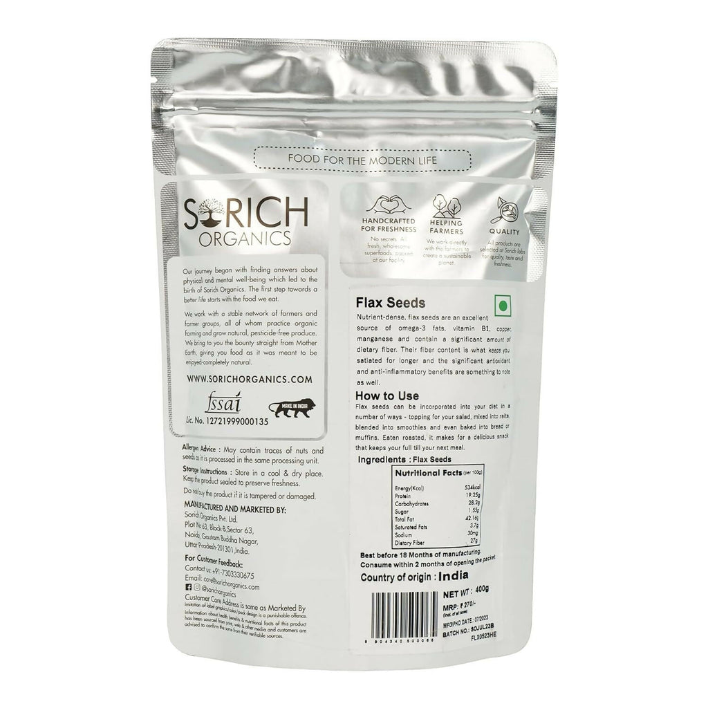 Sorich Organics Flax Seeds - Alsi Seeds | Grocsy
