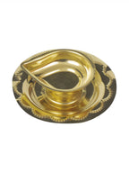 Spillbox Gold-Toned Brass Deepak Diya Pooja Essential | Grocsy
