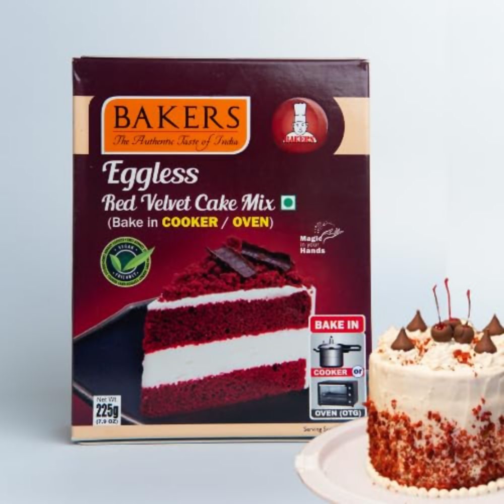 BAKERS Eggless Cake Mix - Vanilla, Choclate, Redvelvet | Grocsy