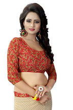 Vamika Red Georgette Printed Contemporary Saree (PADING RED) | Grocsy