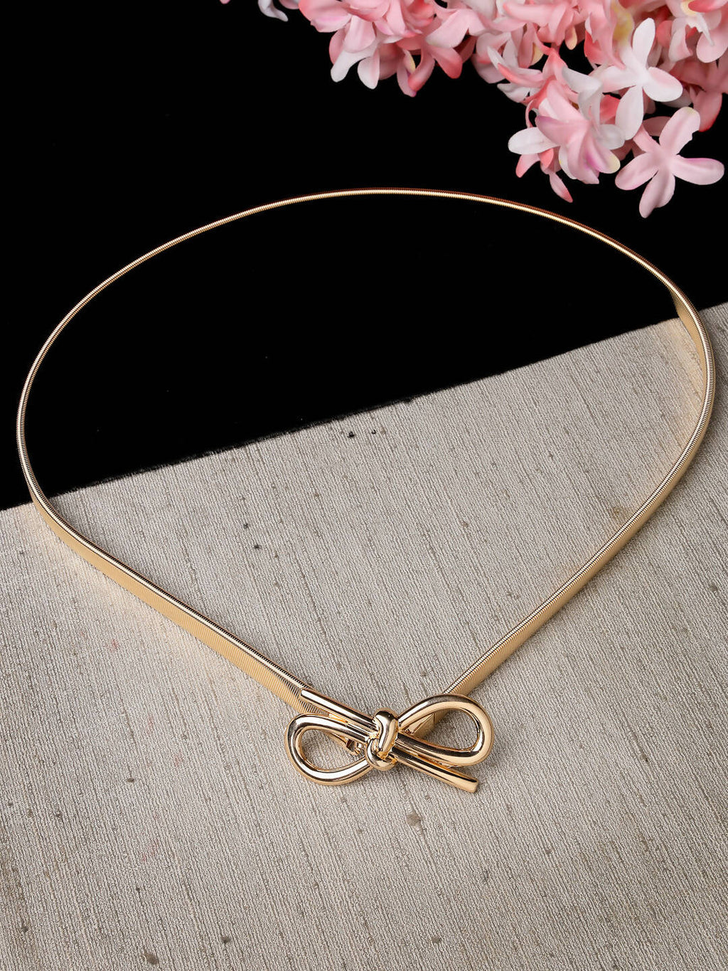 NVR Women Circular Gold-Polished Stretchable Metal Belt | Grocsy