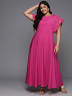 Ahalyaa Women's Traditional wear Ethnic Dress - Pink | Grocsy