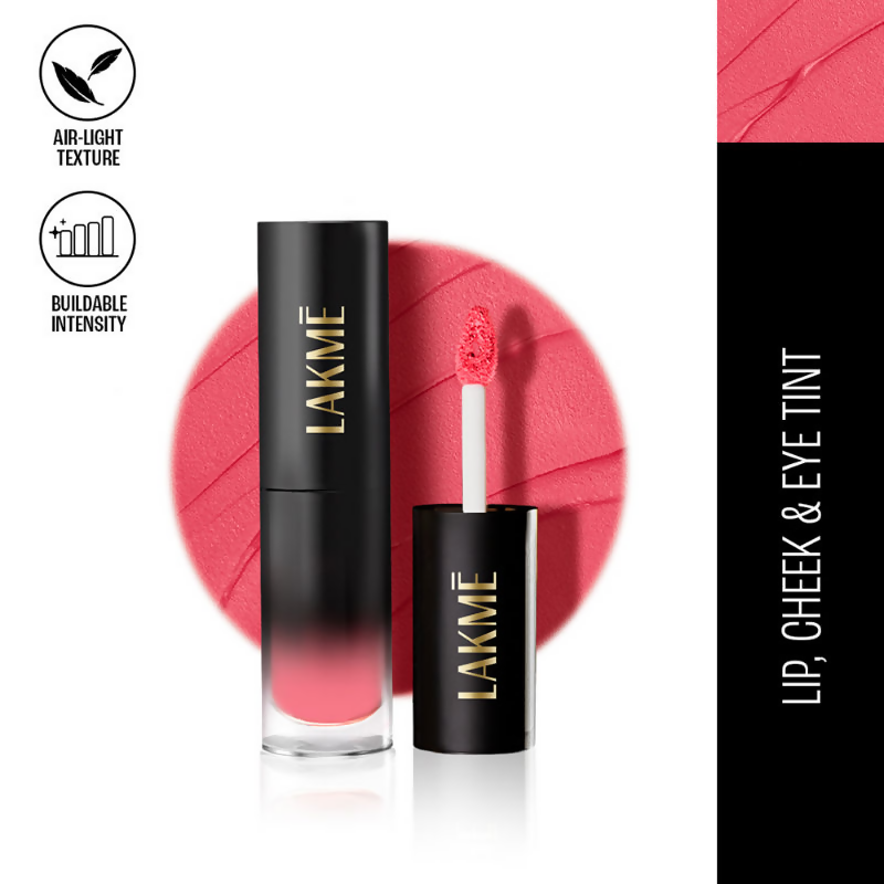 Lakme Xtraordin-Airy One-And-Done Lip, Eye & Cheek Tint - Bubblegum Blush | Grocsy