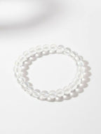 NVR White Crystal Beaded Bracelet for Men & Women | Grocsy
