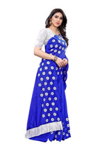 Vamika Zoya Silk Embroidered Blue Saree (RAKHI BLUE) | Grocsy