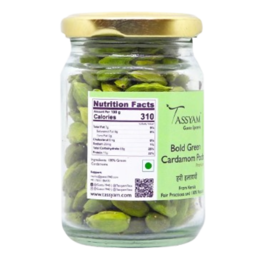 Tassyam Organics Fine Green Cardamom Pods | Grocsy