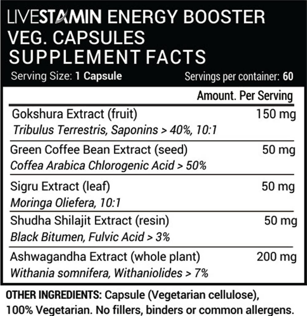 Livestamin Energy Booster Capsules | Grocsy