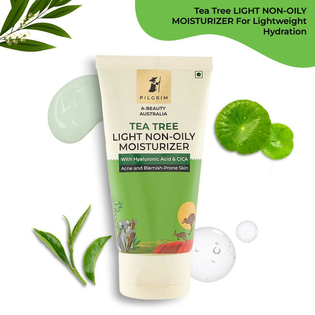 Pilgrim Australian Tea Tree Oil Free Face Moisturizer For Oily & Acne Prone Skin With Hyaluronic Acid & CICA | Grocsy