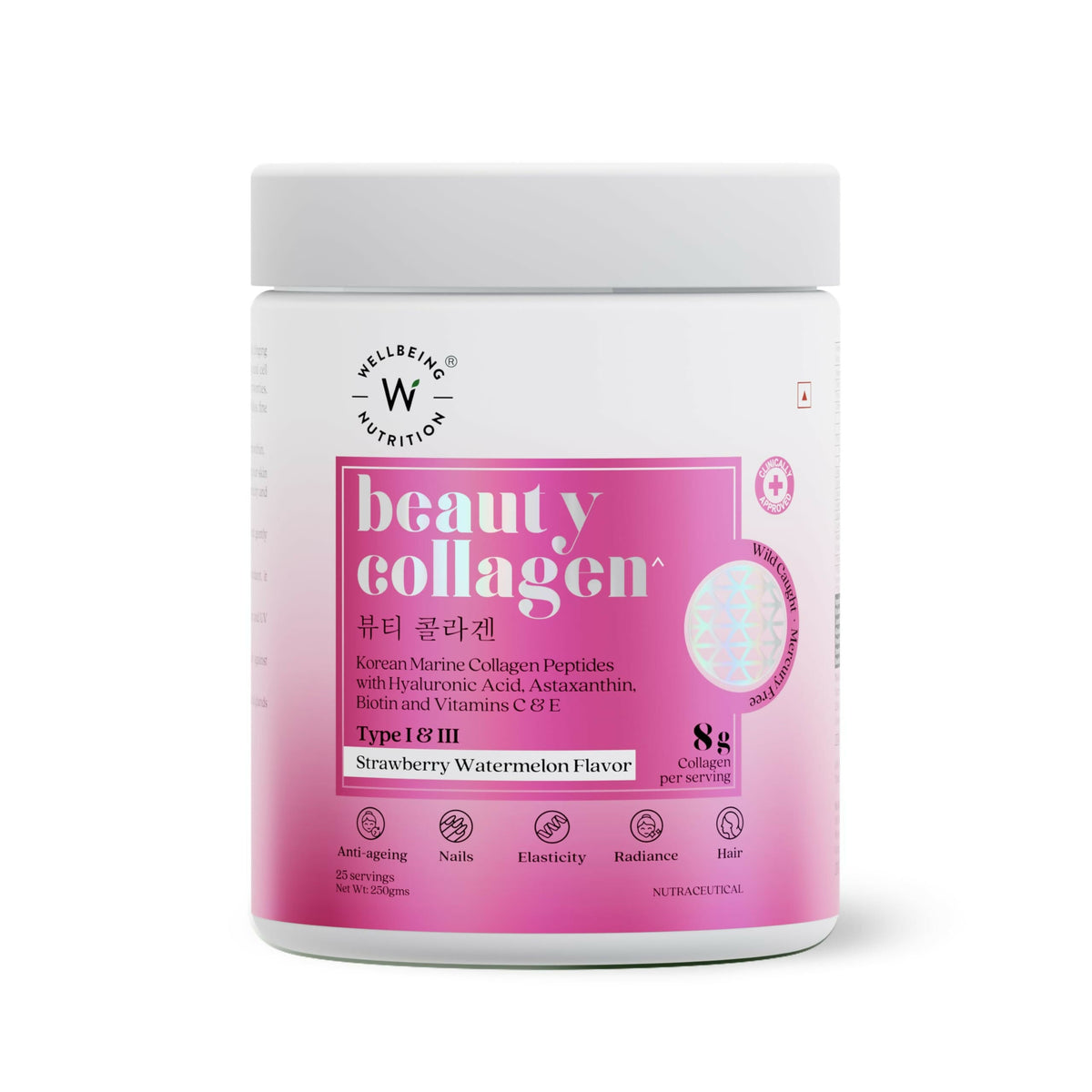 Wellbeing Nutrition Glow Korean Marine & Beauty Collagen Peptides Combo: Tropical Bliss & Strawberry & Watermelon | Grocsy