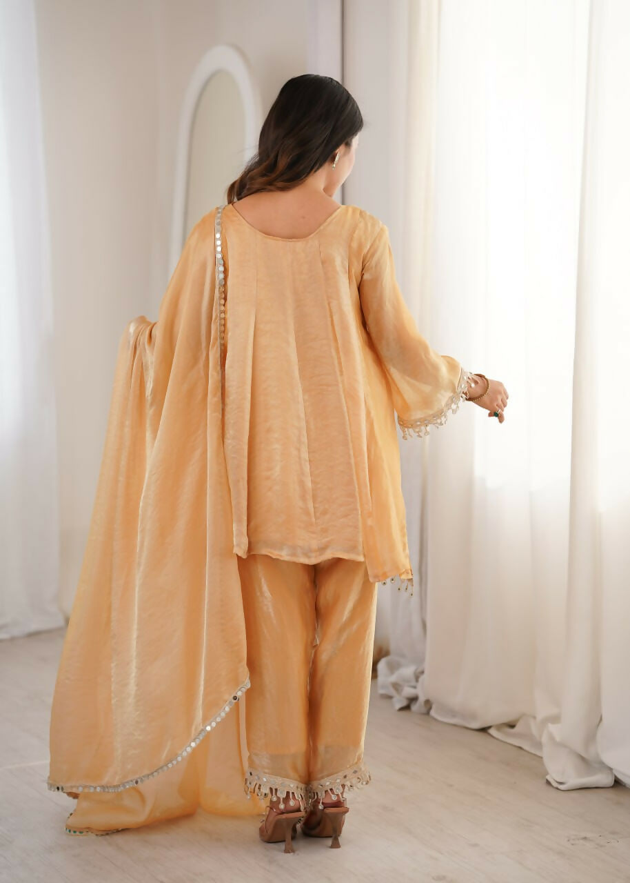 Teeya Creation Womens New Trending Fendy Fabric With Real Mirror With Coding Embroidered Lace Work Kurta Set | Grocsy
