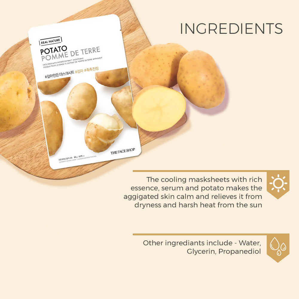 The Face Shop Real Nature Potato Face Mask - Korean Skincare | Grocsy