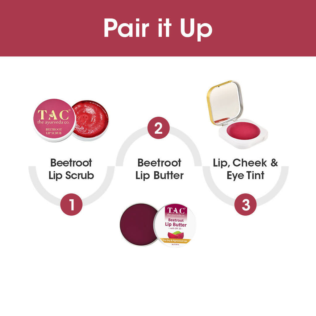 TAC - The Ayurveda Co. Lip, Cheek & Eye Tint with Beetroot Extracts | Grocsy