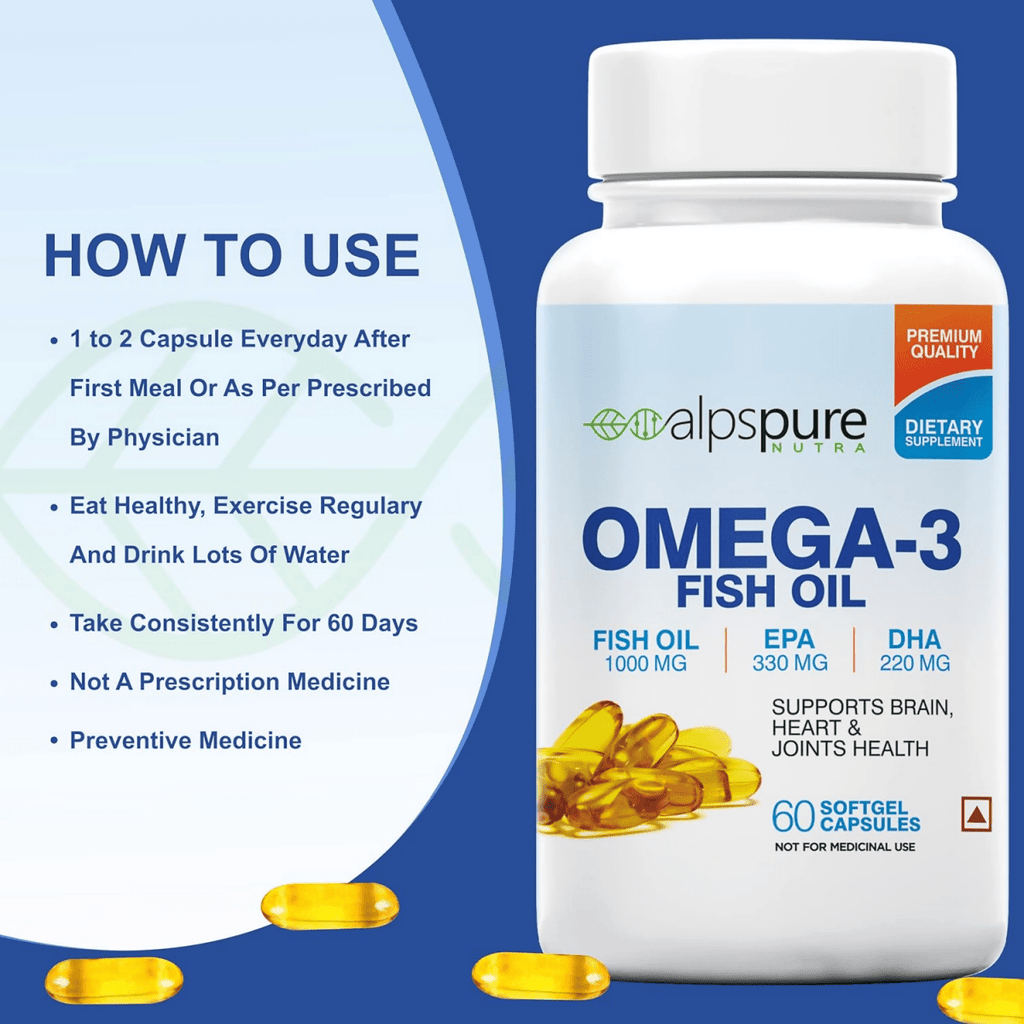 Alpspure Nutra Omega 3 Fish Oil Capsules | Grocsy