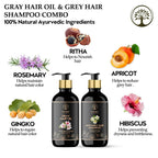 Ivory Natural Grey Combo For Hair - Natural Solution For Greys, Restore Natural Black And Shine Of Hair | Grocsy