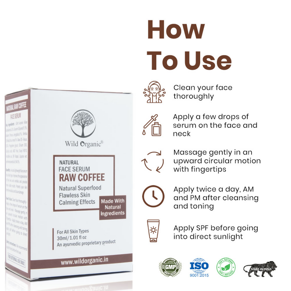 Wild Organic Natural Face Serum Raw Coffee | Grocsy