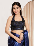 Joban Fashion Navy Blue Cotton Padded Blouse With Square Neck Sleeveless | Grocsy