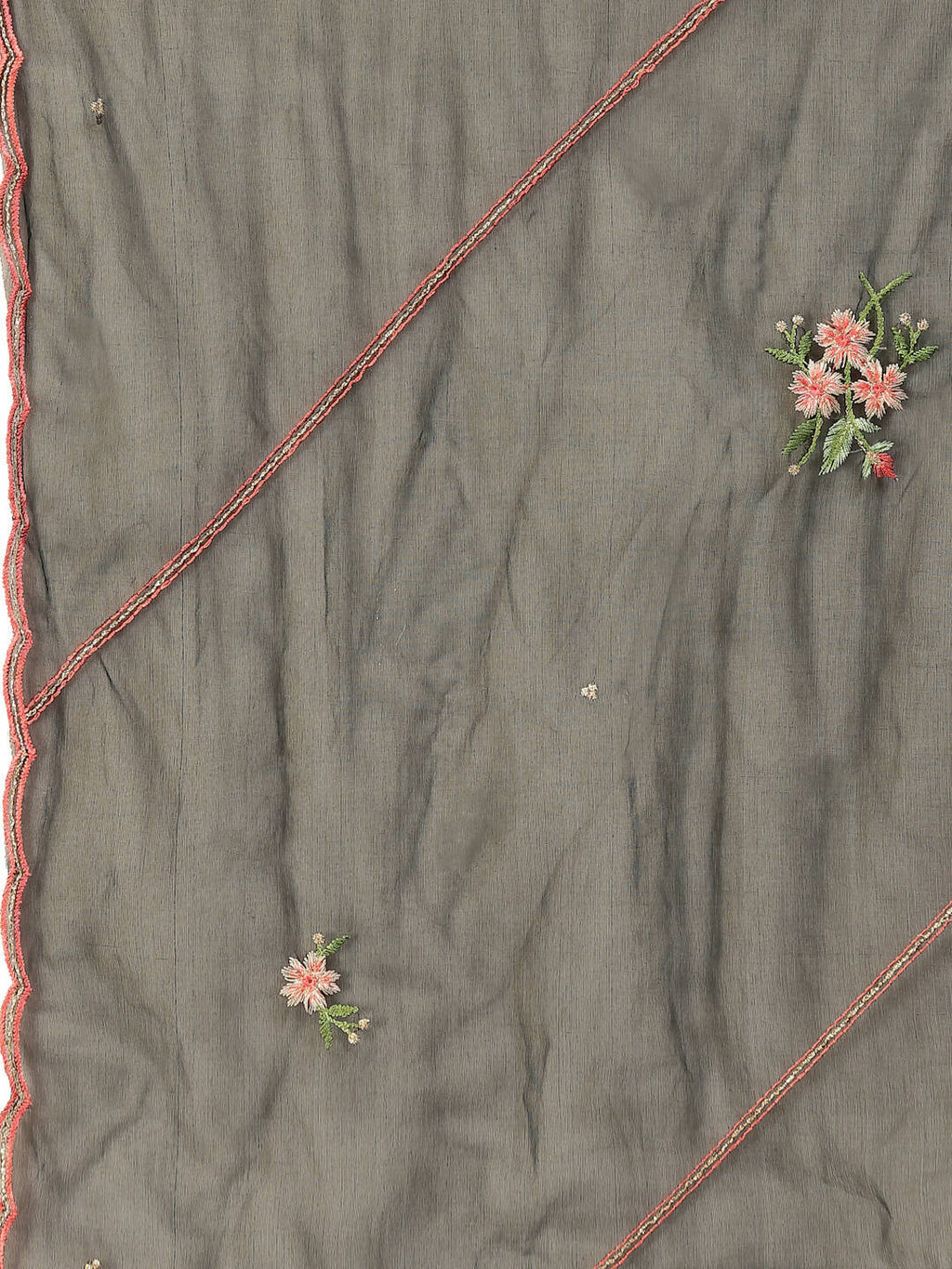 Black Embroidered Chinon Straight Kurta With Trouser & Dupatta - Salimar | Grocsy