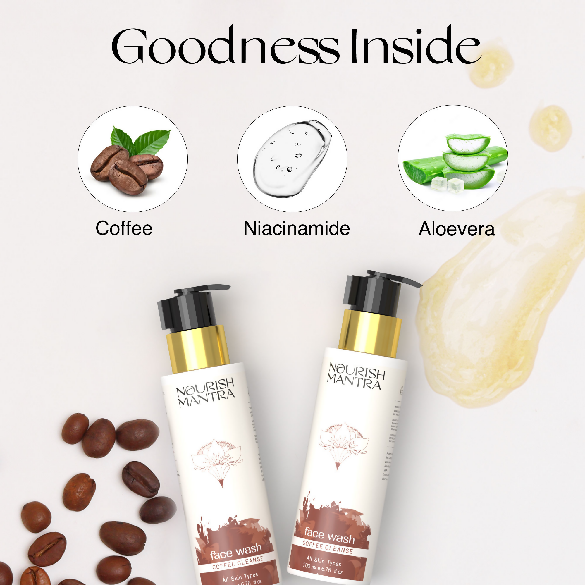 Nourish Mantra Coffee Cleanse Face Wash with Coffee Niacinamide, & Aloe Vera | Grocsy