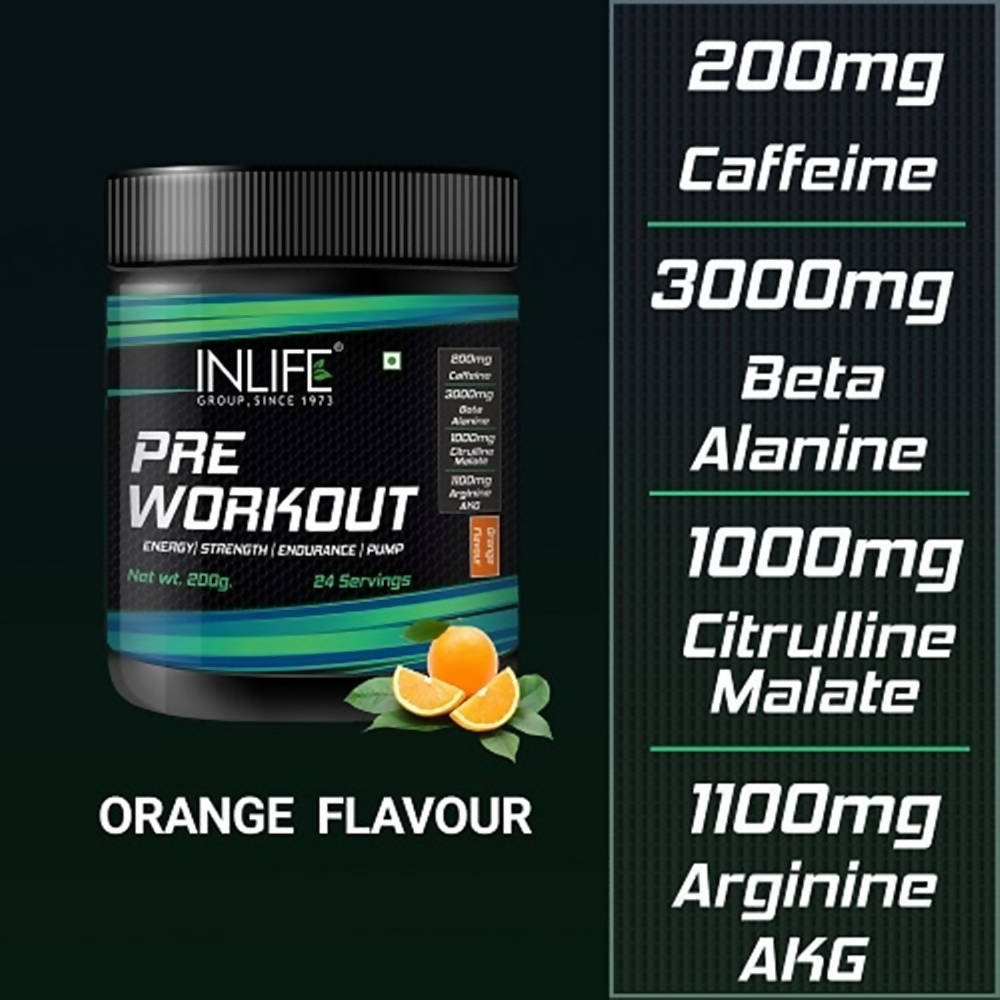 Inlife Pre-Workout Powder Orange Flavour | Grocsy