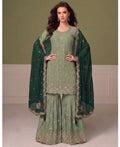 KC Heavy Chinon Pista Green Salwar Suit For Women Ethnic Wear | Grocsy