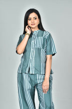 Morchari Digital Print Semi Muslin Co-Ord Set Top & Trouser-Multicolor | Grocsy