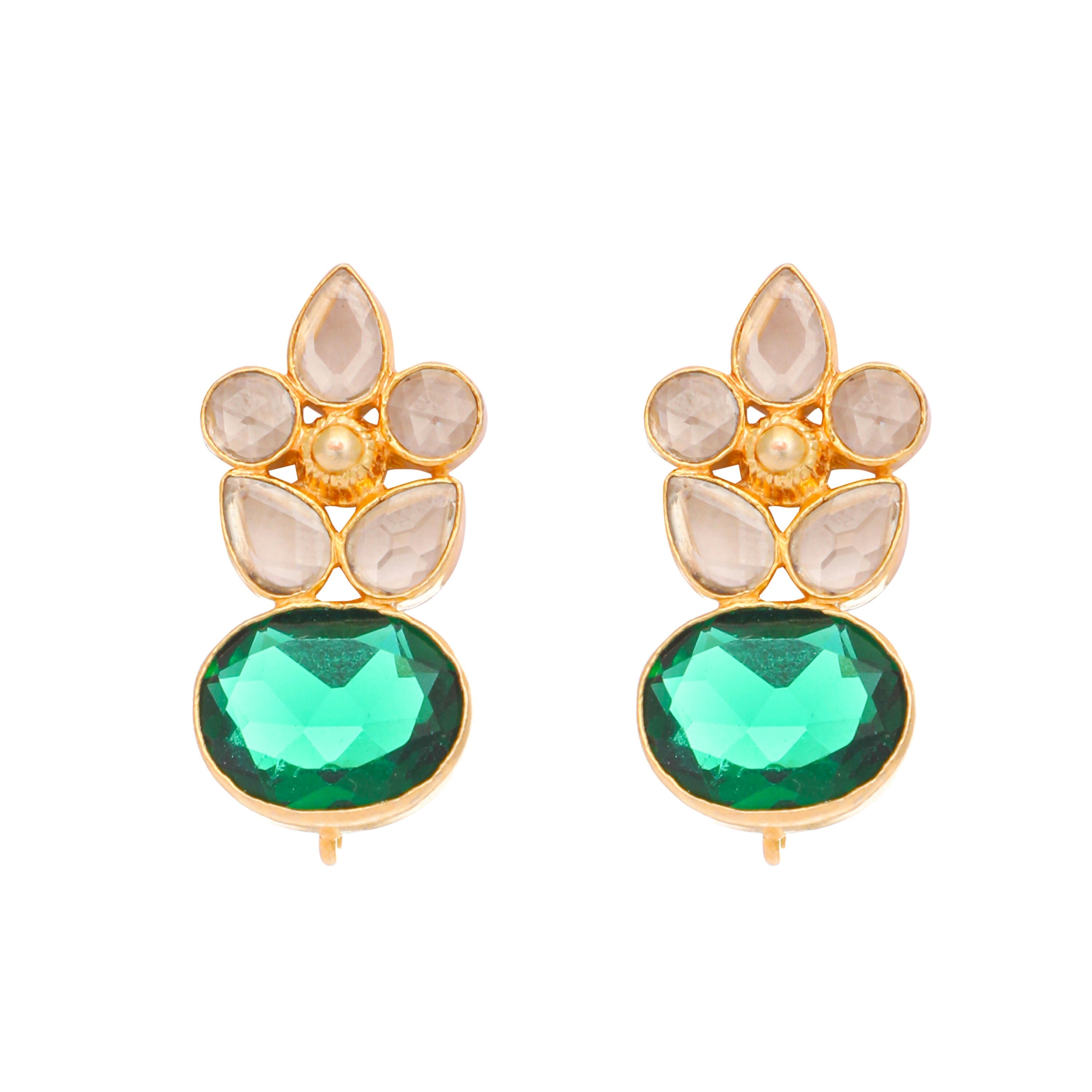 Nuyug 22K Gold Plated Verdant Bloom Studs | Grocsy