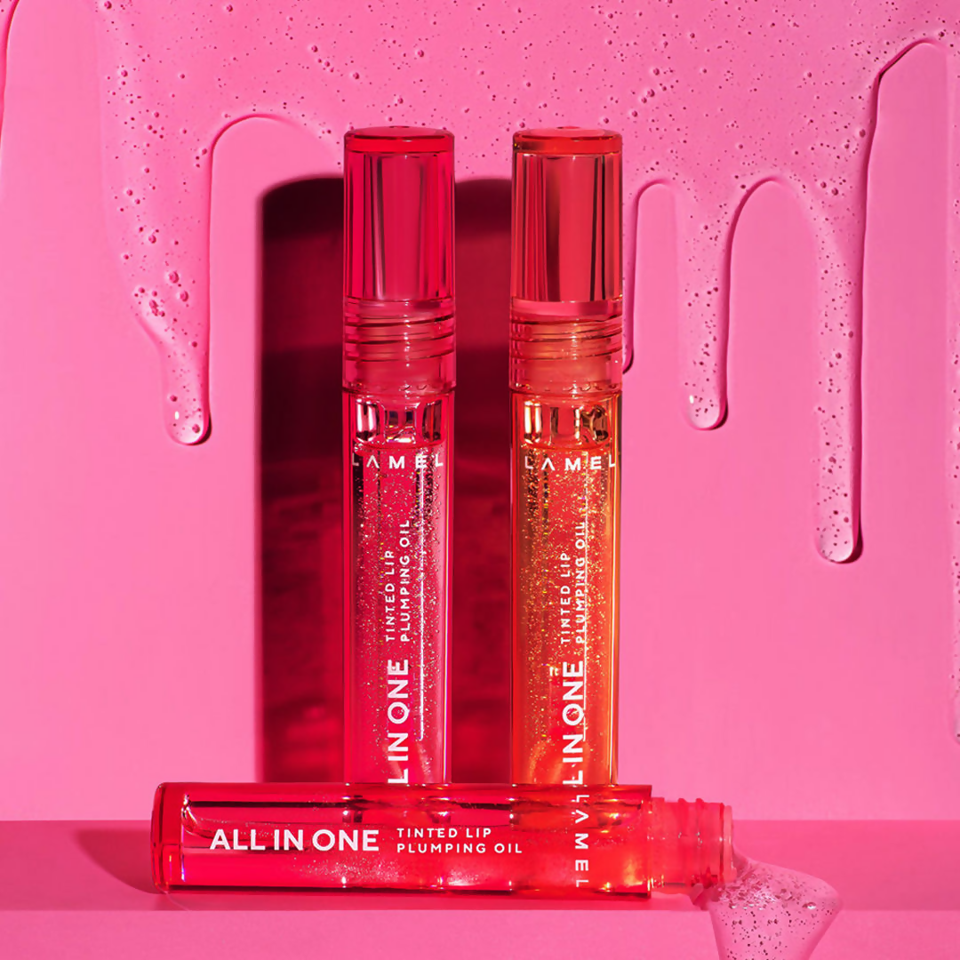 Lamel All In One Lip Tinted Plumping Oil - 402 Pink Sparkle | Grocsy