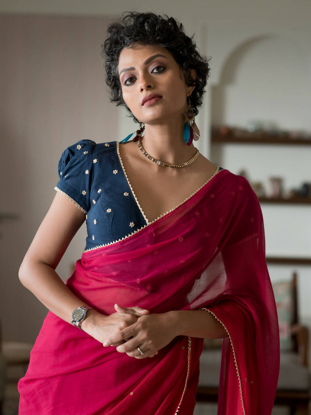 Suta Multi Color Woven Design Pure Cotton Saree | Grocsy