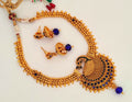 Blue Kemp Peacock Necklace Set