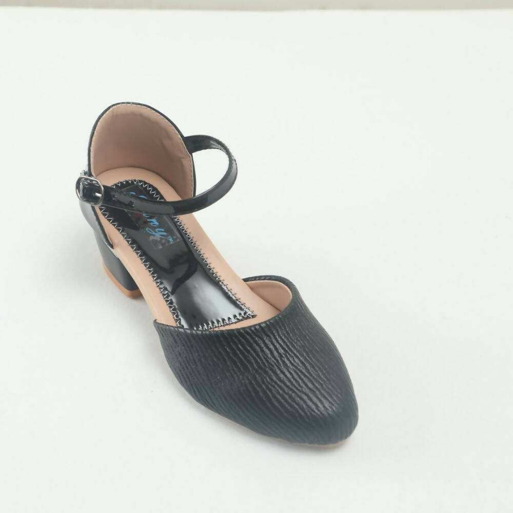 Tiny Bugs Girls Party Wear Ballerinas Heels - Black | Grocsy