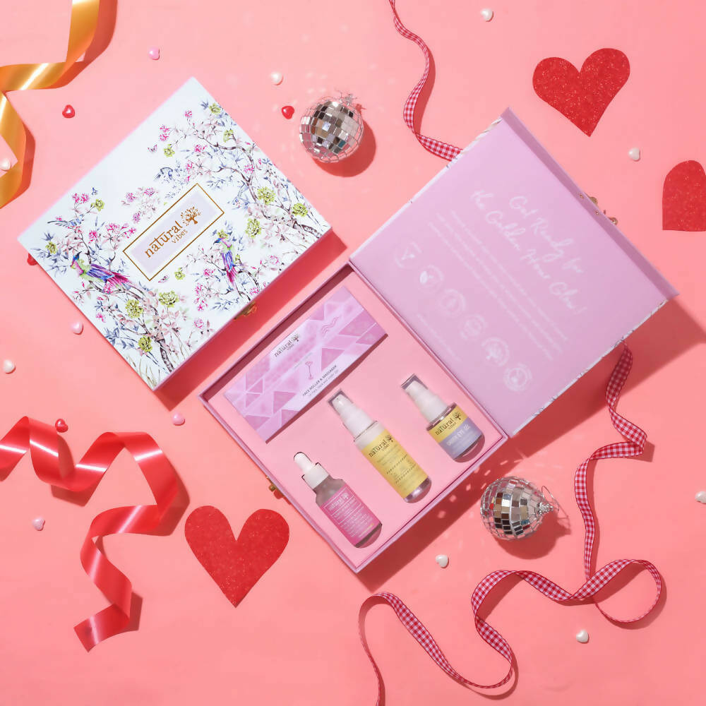 Natural Vibes Glow Getter Gift Set with Rose Quartz Face Roller | Grocsy