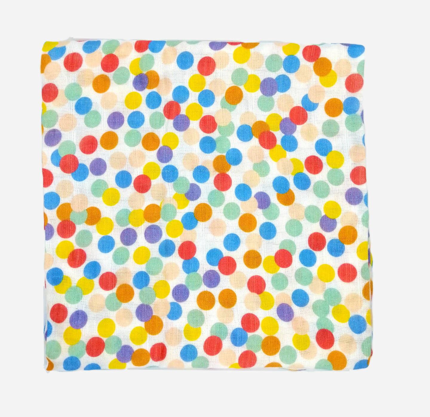 Kindermum Organic Cotton Muslin Swaddle Blanket 110 Cm X 110 Cm - Set Of 2 - Colorful Polka And Bear | Grocsy