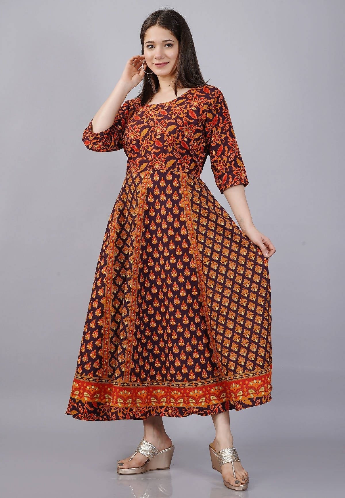 Vamika Multicolor Cotton Printed Party/Casual Wear Kurti (GAM28K) | Grocsy
