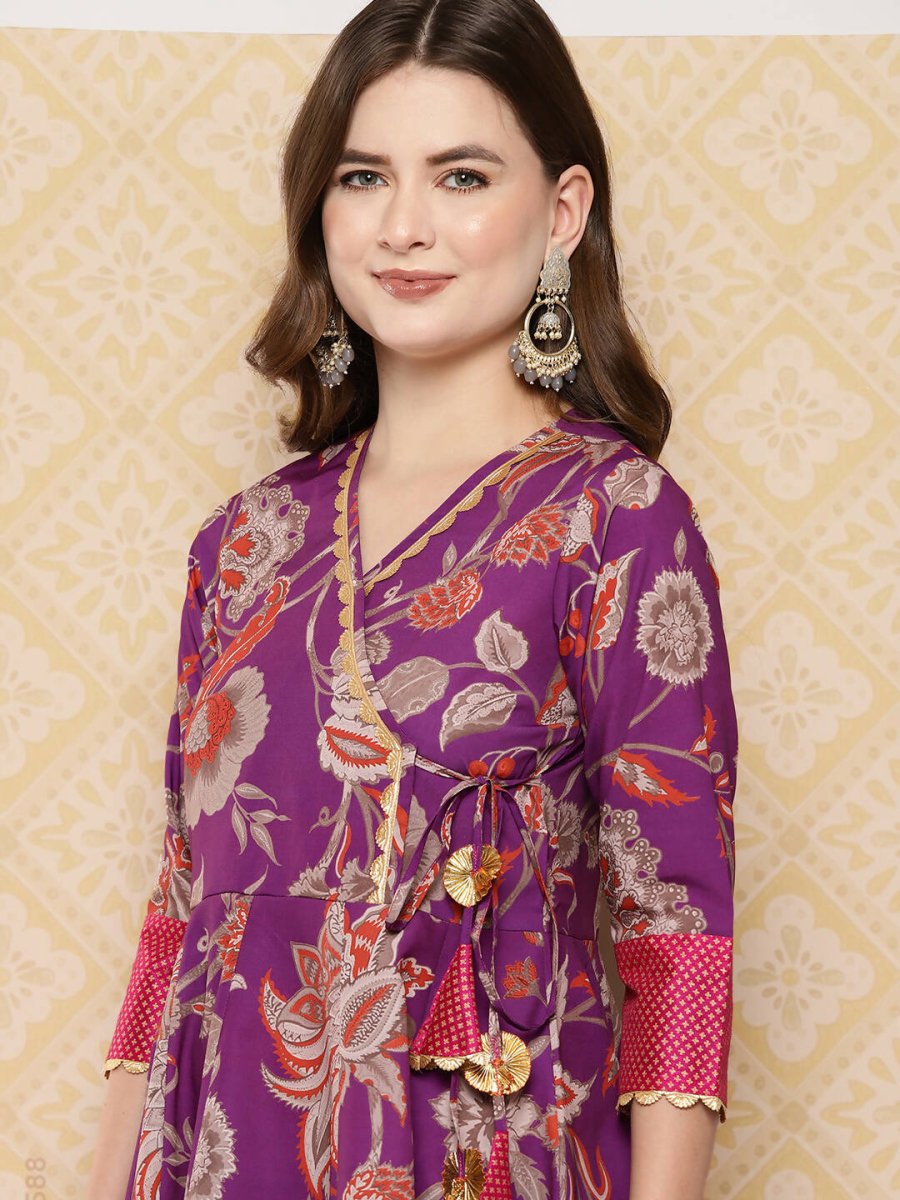 Ahalyaa Women's Traditional Wear Co-ods - Purple | Grocsy